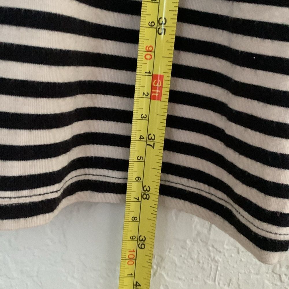 Kensie Black White Striped Short Sleeve Sequin Dot Dress Size M - Picture 4 of 6
